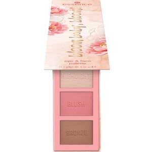 Essence Bloom Baby, Bloom! Eye & Face Palette, Oogschaduw, nr. 01, meerkleurig, 7 kleuren, sterk gepigmenteerd, veganistisch, zonder plastic microdeeltjes, zonder nanodeeltjes, zonder parfum, 11,5