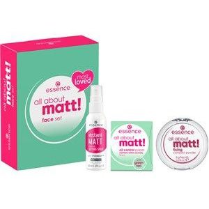 Essence Make-up gezicht Powder Cadeauset All About Matt! Fixing Compact Powder 8 g + Instant MATT Make-Up Setting Spray 50 ml + 50x All About Matt! Oil Control Paper