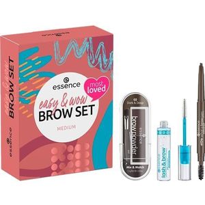 Essence Easy & Wow Brow Set - Wenkbrauwgel - Brow Powder - Brow Pen - Most Loved - Gift Set - Medium