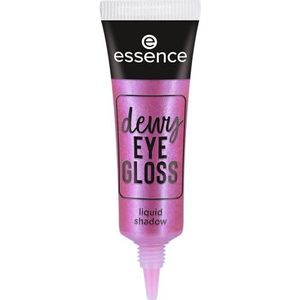 essence dewy eye gloss liquid shadow, oogschaduw, nr. 02, rood, zacht, stralend fris, veganistisch, nanodeeltjes vrij, zonder parfum, olievrij, per stuk verpakt (8 ml)