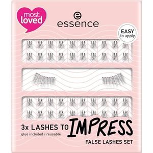 Essence Set van 3 kunstwimpers, 3 stuks, veganistisch, vrij van nanodeeltjes, zonder parfum, olievrij, per stuk verpakt (3 paar)