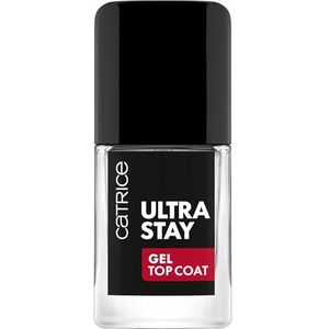 Catrice Ultra Stay Gel Top Coat, toplak, transparant, langhoudend, sneldrogend, vergrootend, veganistisch, zonder microplasticdeeltjes, zonder conserveringsmiddelen, zonder parfum, 1 stuk (10,5 ml)