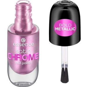 essence satin CHROME nail polish, Nr. 02, Pink, abdeckend, Expressergebnis, hochpigmentiert, metallisch, vegan, ohne Mikroplastikpartikel, ohne Parfüm, ohne Parabene, 1er Pack (8ml)