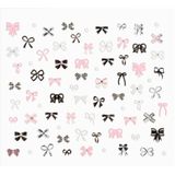 essence - PUT A bow ON IT - Nagelstickers - Wit, Zwart, Zilver, Lichtroze - 75 st