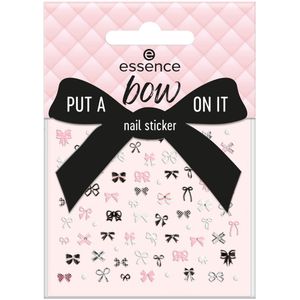 essence - PUT A bow ON IT - Nagelstickers - Wit, Zwart, Zilver, Lichtroze - 75 st