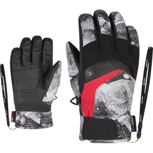 Ziener LABINO AS(R) Glove junior skihandschoenen voor jongens, wintersport, waterdicht, ademend, grijze bergprint, 6,5