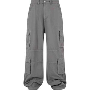 DEF - Def - Cargobroek - Grijs - Katoen, Ritssluiting, Loosefit