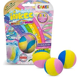 Craze INKEE Rainbow EcoKids 47088, 3 geurende badbommen met 3 verschillende kleurlagen en Marshmellow-geur, met amandelolie,
