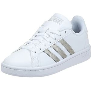 adidas Grand Court Sportschoen voor dames, Cloud White Platinum Metallic Cloud White, 37.50 EU