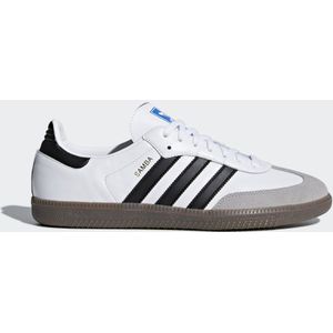 adidas Samba Leather Low-Top Sneakers voor heren, Wit Ftwbla Negbás Gracla 000, 47 1/3 EU