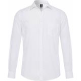Pure - Overhemd - Wit - Lange Mouw - 100% Katoen - Kent Kraag - Poplin