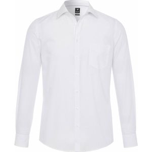 Pure - Overhemd - Wit - Lange Mouw - 100% Katoen - Kent Kraag - Poplin