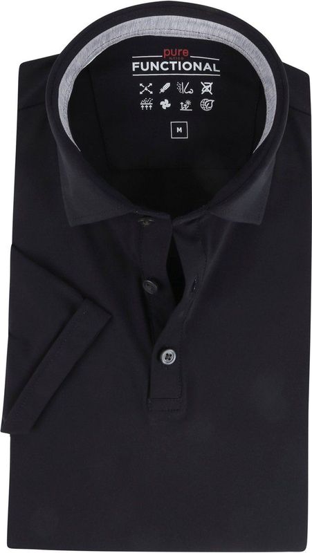 Pure Functional Polo shirt Korte mouw zwart