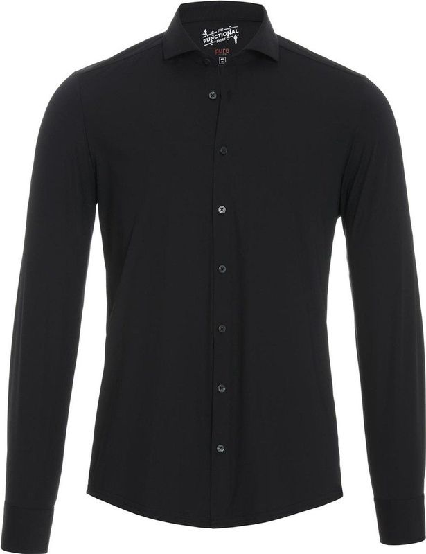 Pure - The Functional Shirt - Zwart - Slim-fit - Overhemd
