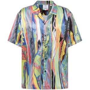 Carlo Colucci - Shirt C5081 - Petrol Multicolor - 97% Polyester/3% Elasthan