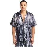 Carlo Colucci - C5081 - Overhemd - Zwart Multicolor - 97% Polyester/3% Elasthan