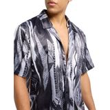 Carlo Colucci - C5081 - Overhemd - Zwart Multicolor - 97% Polyester/3% Elasthan