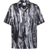 Carlo Colucci - C5081 - Overhemd - Zwart Multicolor - 97% Polyester/3% Elasthan