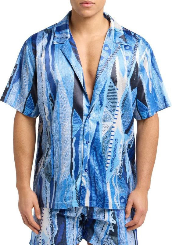 Carlo Colucci - C5081 - Overhemd - Gebreide Print - 97% Polyester/3% Elasthan