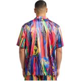 Carlo Colucci - Shirt C5081 - Petrol Multicolor - 97% Polyester/3% Elasthan