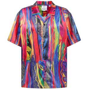 Carlo Colucci - Shirt C5081 - Petrol Multicolor - 97% Polyester/3% Elasthan