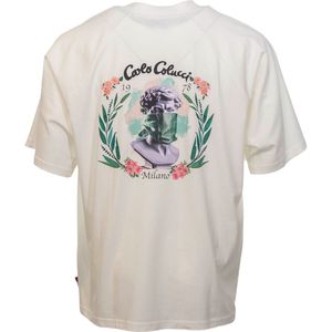 Carlo Colucci - Mediterrane Oversize Backprint T-Shirt - Wit - Heren - 100% Katoen