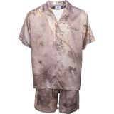 Carlo Colucci - Ornament Gebreid Oversized Shirt - Beige - Heren