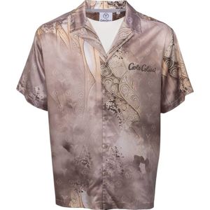 Carlo Colucci - Ornament Gebreid Oversized Shirt - Beige - Heren