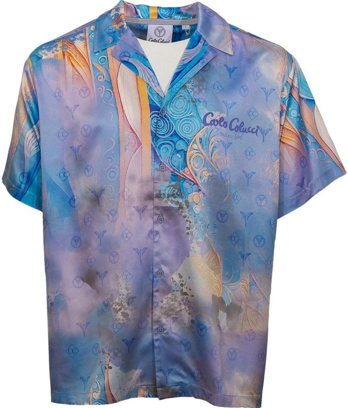 Carlo Colucci - Ornament Knit - Oversize Shirt - Blauw