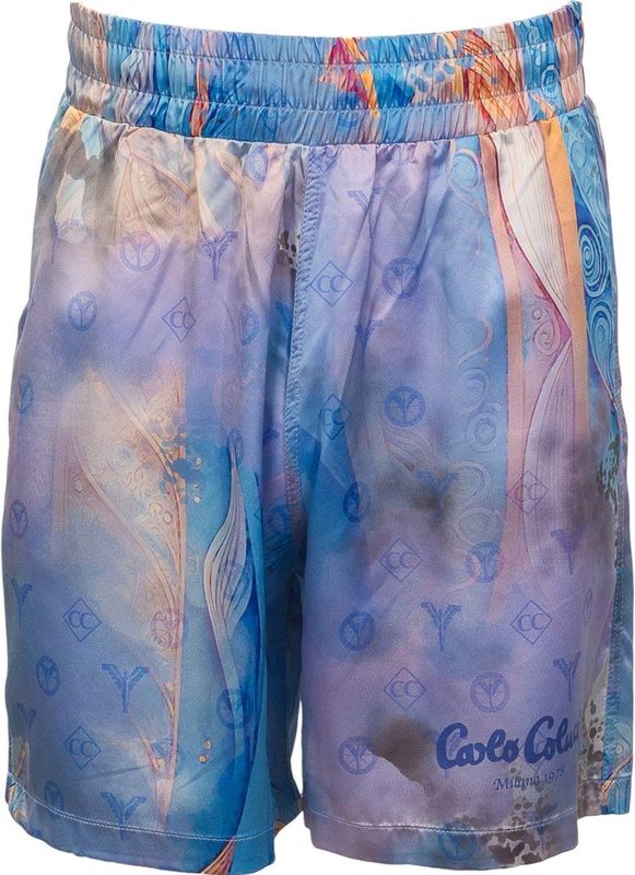 Carlo Colucci Oversize Short Ornament Knit Blue