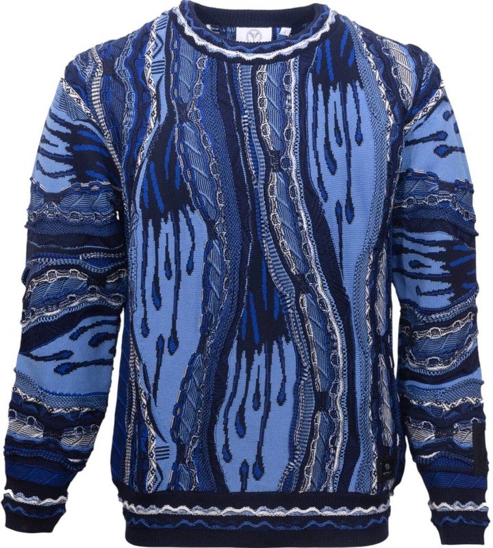 Carlo Colucci - Ernandes - Gebreide Trui - Navy - Hemelsblauw - Wit