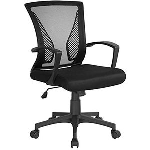 Yaheetech bureaustoel bureaustoel ergonomische draaistoel directiestoel in hoogte verstelbare sportstoel mesh netstoel