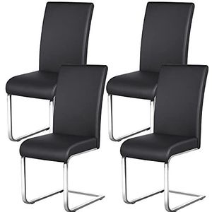 Yaheetech Eetkamerstoelen, 4-delige set, vrijschommelstoelen, eetkamerstoel, 135 kg belastbaar