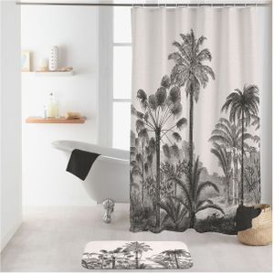 Palmen Duschvorhang 180x200 + Ringe Badewannenvorhang Wannen Bad Dusche Vorhang
