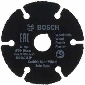 Bosch Accessories Carbide Multi Wheel 1600A01S5X Doorslijpschijf Recht 50 Mm 1 Stuk(s)