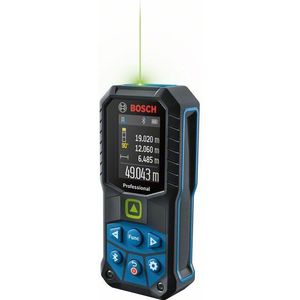 Bosch Professional laserafstandsmeter GLM 50-27 CG (groene laser, bereik: maximaal 50 m, robuust, IP65, gegevensoverdracht via Bluetooth, 2x AA-batterijen, handlus, etui)