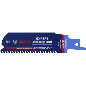 Bosch 1x EXPERT Thick Tough Metal S555CHC reciprozaagblad (voor Robuust staal, Gietijzer, Lengte 100 mm, Professional Accessoires Reciprozaag)