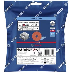 Bosch - Expert R782 X-lock - Slijpschijf - 115 Mm - Gr36 - 5 Eenheden