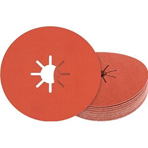 Bosch 25x EXPERT R782 keramische prisma-fiberschijven (voor Staal, Roestvrijstalen platen, Ø 100 mm, Korrel 60, Professional Accessoires Kleine haakse slijper)