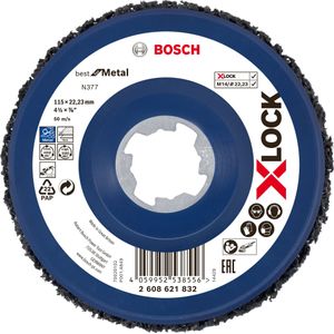 Bosch Professional Reinigingsschijf X-LOCK Cleaning Disc N377 (metaal en roestvrij staal, Ø 115 mm, accessoire haakse slijper)
