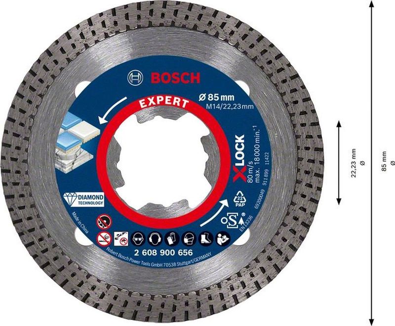 Bosch - Expert Hard Ceramic - Diamantdoorslijpschijf - 85x1.4x7 Mm