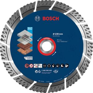 Bosch Accessoires Expert MultiMaterial diamantdoorslijpschijf 230 x 22,23 x 2,4 x 15 mm - 1 stuk(s) - 2608900663