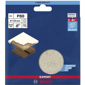 Bosch - Expert M480 - Schuurnet - 125 mm - K80 - 5-delig