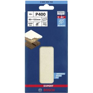 Bosch Accessories EXPERT M480 2608900742 Schuurnet voor vlakschuurmachine Ongeperforeerd Korrelgrootte 400 (l x b) 133 mm x 80 mm 10 stuk(s)