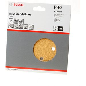 Bosch Accessoires Expert C470 schuurpapier voor excenterschuurmachines 150 mm, 6 gaten, K40 5-delig - 2608900813