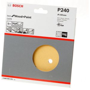 Bosch 2608900819 EXPERT Schuurvel C470 Best For Wood And Paint - 150mm - K240 - 6 Gaten (5st)