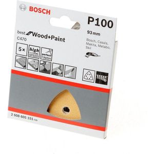 Bosch Accessoires Expert C470 schuurpapier voor deltaschuurmachines 93 mm, K100 5-delig - 2608900826