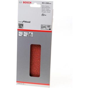 Bosch Professional 10x Expert C470 schuurpapier met 8 gaten (voor Hardhout, Verf op hout, 93x230 mm, Korrel 60, accessoires Vlakschuurmachine)
