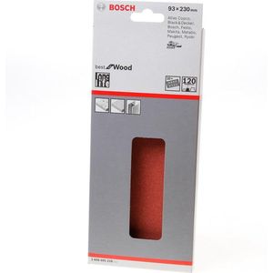 Bosch Professional 10x Expert C470 schuurpapier met 8 gaten (voor Hardhout, Verf op hout, 93x230 mm, Korrel 120, accessoires Vlakschuurmachine)