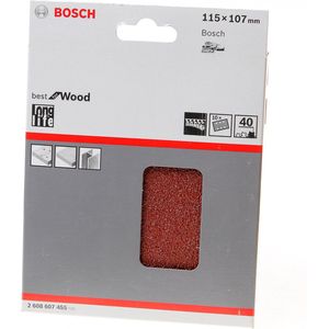 Bosch Professional 10x Expert C470 schuurpapier met 6 gaten (voor Hardhout, Verf op hout, 115x107 mm, Korrel 40, accessoires Vlakschuurmachine)